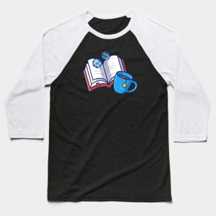 Book, coffee and glasses Baseball T-Shirt